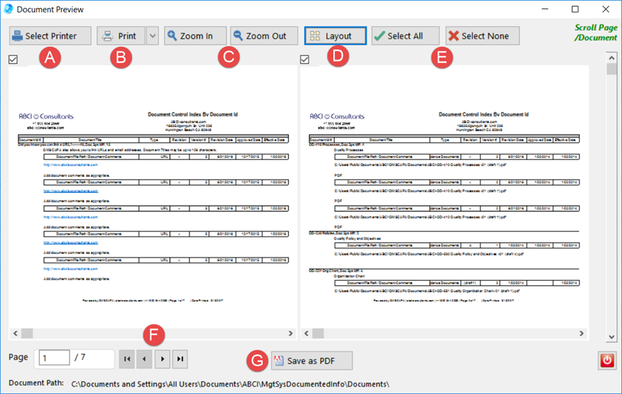 Report Preview Window