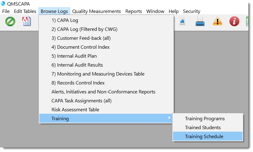 TrainingScheduleMainMenu